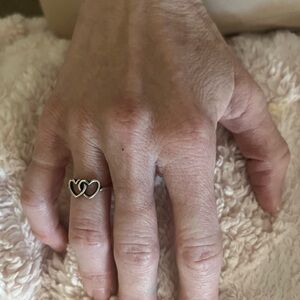 James Avery Silver Two Hearts Together Ring